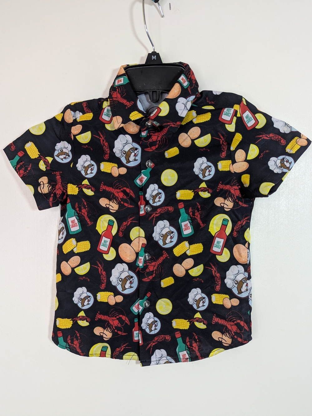 Buc-ee’s 3T Crawfish Boil Kids Hawaiian Shirt Hot Sauce Corn BBQ Beaver  SS